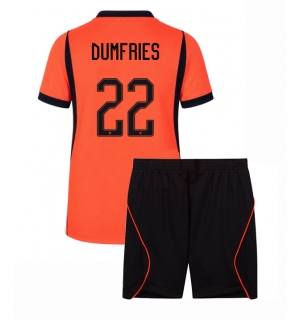 Nederland Denzel Dumfries #22 Hjemmedraktsett Barn VM 2026 Kortermet (+ Korte bukser)