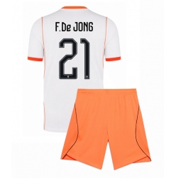 Nederland Frenkie de Jong #21 Bortedraktsett Barn VM 2026 Kortermet (+ Korte bukser)