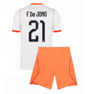 Nederland Frenkie de Jong #21 Bortedraktsett Barn VM 2026 Kortermet (+ Korte bukser)
