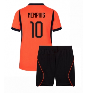 Nederland Memphis Depay #10 Hjemmedraktsett Barn VM 2026 Kortermet (+ Korte bukser)