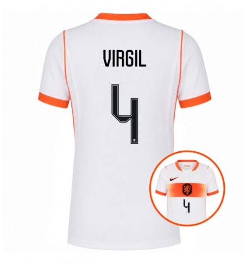 Nederland Virgil van Dijk #4 Bortedrakt Dame VM 2026 Kortermet Nederland Virgil van Dijk #4 Bortedrakt Dame VM 2026 Kortermet
