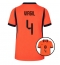 Nederland Virgil van Dijk #4 Hjemmedrakt Dame VM 2026 Kortermet Nederland Virgil van Dijk #4 Hjemmedrakt Dame VM 2026 Kortermet
