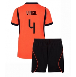 Nederland Virgil van Dijk #4 Hjemmedraktsett Barn VM 2026 Kortermet (+ Korte bukser)