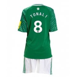 Newcastle United Sandro Tonali #8 Bortedraktsett Barn 2025-26 Kortermet (+ Korte bukser)