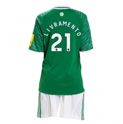 Newcastle United Tino Livramento #21 Bortedraktsett Barn 2025-26 Kortermet (+ Korte bukser)