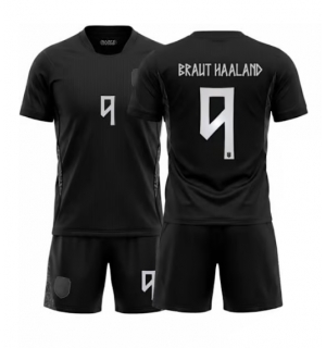 Norge Erling Haaland #9 Bortedraktsett Barn VM 2026 Kortermet (+ Korte bukser)