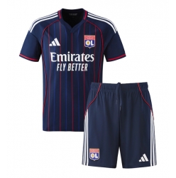 Olympique Lyonnais Bortedraktsett Barn 2025-26 Kortermet (+ Korte bukser)