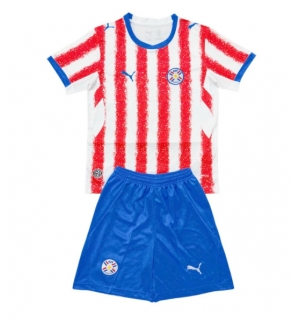 Paraguay Hjemmedraktsett Barn VM 2026 Kortermet (+ Korte bukser)