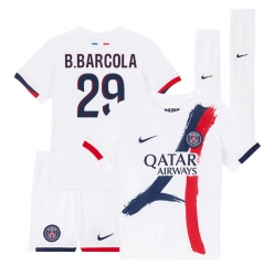 Paris Saint-Germain Bradley Barcola #29 Bortedraktsett Barn 2025-26 Kortermet (+ Korte bukser)