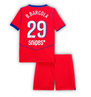 Paris Saint-Germain Bradley Barcola #29 Tredjedraktsett Barn 2025-26 Kortermet (+ Korte bukser)