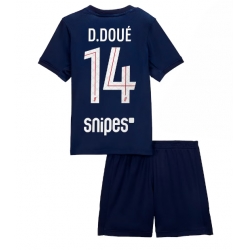 Paris Saint-Germain Desire Doue #14 Hjemmedraktsett Barn 2025-26 Kortermet (+ Korte bukser)