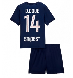 Paris Saint-Germain Desire Doue #14 Hjemmedraktsett Barn 2025-26 Kortermet (+ Korte bukser)