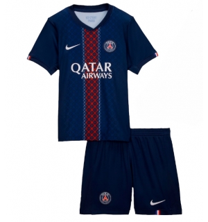 Paris Saint-Germain Hjemmedraktsett Barn 2025-26 Kortermet (+ Korte bukser)