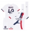 Paris Saint-Germain Ibrahim Mbaye #49 Bortedraktsett Barn 2025-26 Kortermet (+ Korte bukser)