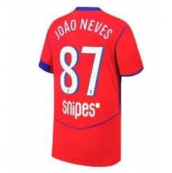 Paris Saint-Germain Joao Neves #87 Tredjedrakt 2025-26 Kortermet