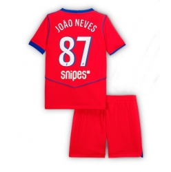 Paris Saint-Germain Joao Neves #87 Tredjedraktsett Barn 2025-26 Kortermet (+ Korte bukser)