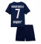 Paris Saint-Germain Khvicha Kvaratskhelia #7 Hjemmedraktsett Barn 2025-26 Kortermet (+ Korte bukser)