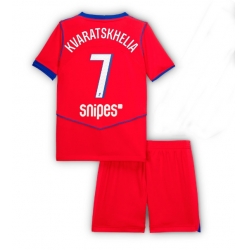 Paris Saint-Germain Khvicha Kvaratskhelia #7 Tredjedraktsett Barn 2025-26 Kortermet (+ Korte bukser)