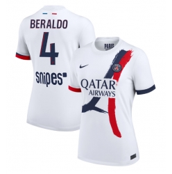 Paris Saint-Germain Lucas Beraldo #4 Bortedrakt Dame 2025-26 Kortermet