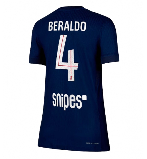 Paris Saint-Germain Lucas Beraldo #4 Hjemmedrakt Dame 2025-26 Kortermet Paris Saint-Germain Lucas Beraldo #4 Hjemmedrakt Dame 2025-26 Kortermet