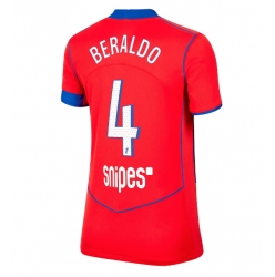 Paris Saint-Germain Lucas Beraldo #4 Tredjedrakt Dame 2025-26 Kortermet