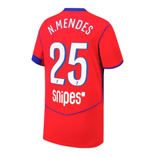 Paris Saint-Germain Nuno Mendes #25 Tredjedrakt 2025-26 Kortermet Paris Saint-Germain Nuno Mendes #25 Tredjedrakt 2025-26 Kortermet