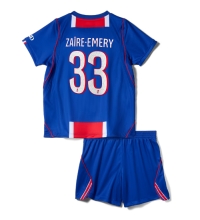 Paris Saint-Germain Warren Zaire-Emery #33 Hjemmedraktsett Barn 2026-27 Kortermet (+ Korte bukser)