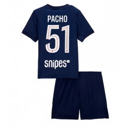Paris Saint-Germain Willian Pacho #51 Hjemmedraktsett Barn 2025-26 Kortermet (+ Korte bukser)
