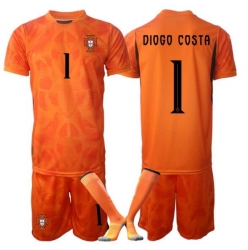Portugal Diogo Costa #1 Keeper Bortedraktsett Barn VM 2026 Kortermet (+ Korte bukser)