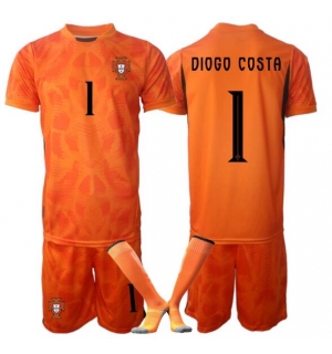 Portugal Diogo Costa #1 Keeper Bortedraktsett Barn VM 2026 Kortermet (+ Korte bukser)