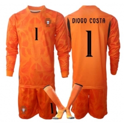 Portugal Diogo Costa #1 Keeper Bortedraktsett Barn VM 2026 Langermet (+ Korte bukser)