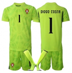 Portugal Diogo Costa #1 Keeper Hjemmedraktsett Barn VM 2026 Kortermet (+ Korte bukser)
