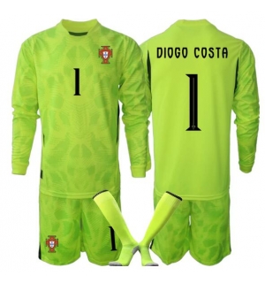Portugal Diogo Costa #1 Keeper Hjemmedraktsett Barn VM 2026 Langermet (+ Korte bukser)