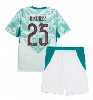 Portugal Nuno Mendes #25 Bortedraktsett Barn VM 2026 Kortermet (+ Korte bukser)