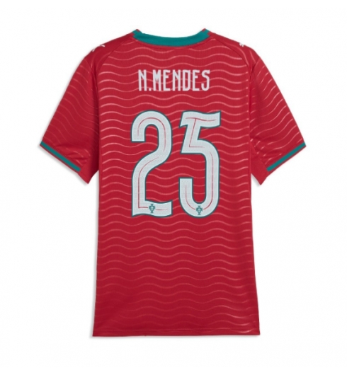 Portugal Nuno Mendes #25 Hjemmedrakt Dame VM 2026 Kortermet Portugal Nuno Mendes #25 Hjemmedrakt Dame VM 2026 Kortermet