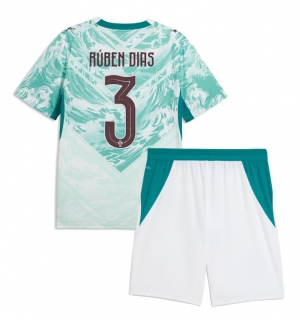 Portugal Ruben Dias #3 Bortedraktsett Barn VM 2026 Kortermet (+ Korte bukser)