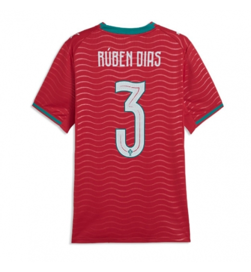 Portugal Ruben Dias #3 Hjemmedrakt Dame VM 2026 Kortermet Portugal Ruben Dias #3 Hjemmedrakt Dame VM 2026 Kortermet
