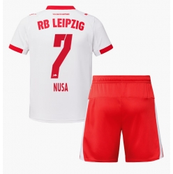RB Leipzig Antonio Nusa #7 Hjemmedraktsett Barn 2025-26 Kortermet (+ Korte bukser)