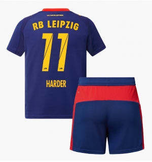 RB Leipzig Conrad Harder #11 Bortedraktsett Barn 2025-26 Kortermet (+ Korte bukser)