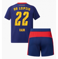 RB Leipzig David Raum #22 Bortedraktsett Barn 2025-26 Kortermet (+ Korte bukser)