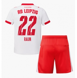 RB Leipzig David Raum #22 Hjemmedraktsett Barn 2025-26 Kortermet (+ Korte bukser)