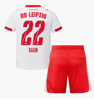 RB Leipzig David Raum #22 Hjemmedraktsett Barn 2025-26 Kortermet (+ Korte bukser)