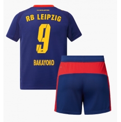 RB Leipzig Johan Bakayoko #9 Bortedraktsett Barn 2025-26 Kortermet (+ Korte bukser)