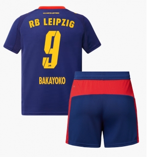 RB Leipzig Johan Bakayoko #9 Bortedraktsett Barn 2025-26 Kortermet (+ Korte bukser)
