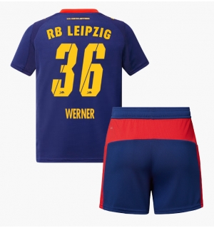 RB Leipzig Timo Werner #36 Bortedraktsett Barn 2025-26 Kortermet (+ Korte bukser)