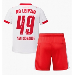 RB Leipzig Yan Diomande #49 Hjemmedraktsett Barn 2025-26 Kortermet (+ Korte bukser)