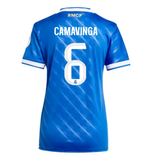 Real Madrid Eduardo Camavinga #6 Tredjedrakt Dame 2025-26 Kortermet Real Madrid Eduardo Camavinga #6 Tredjedrakt Dame 2025-26 Kortermet