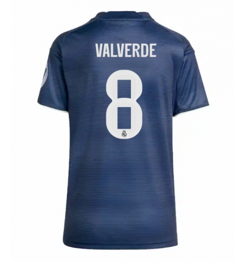 Real Madrid Federico Valverde #8 Bortedrakt Dame 2025-26 Kortermet Real Madrid Federico Valverde #8 Bortedrakt Dame 2025-26 Kortermet