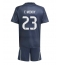 Real Madrid Ferland Mendy #23 Bortedraktsett Barn 2025-26 Kortermet (+ Korte bukser)