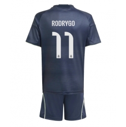 Real Madrid Rodrygo Goes #11 Bortedraktsett Barn 2025-26 Kortermet (+ Korte bukser)